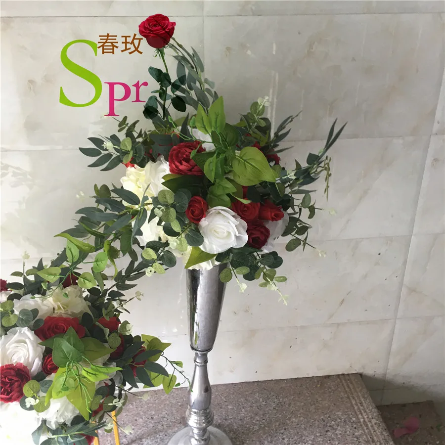 

SPR Floor Vases Flowers Vase Column Stand Metal Pillar Road Lead Columns Wedding Table Centerpieces Rack Event Party Decoration