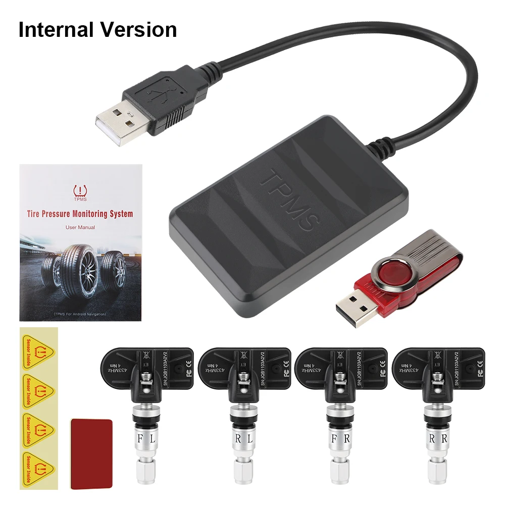 

USB TPMS Система Контроля Давления В Шинах Автомобиля Без Дисплея Для Android DVD-плееров, Навигационных Систем И Автоаксессу...