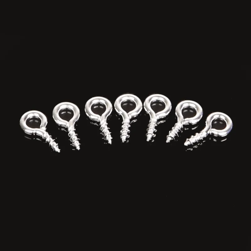 300pcs Stainless Steel Mini Eye Pins Small Tiny Eyepins Hooks Eyelets Screw Threaded Metal Clasps Hooks Jewelry for Making DIY
