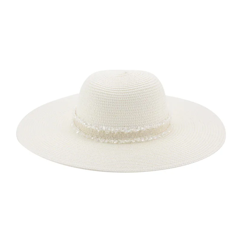 

Hat Bucket Hat Beach Hats for Women Cap Big Brim 11cm Band Luxury Dome Solid Black White Beach Sun Hats Gorras Casquette Femme