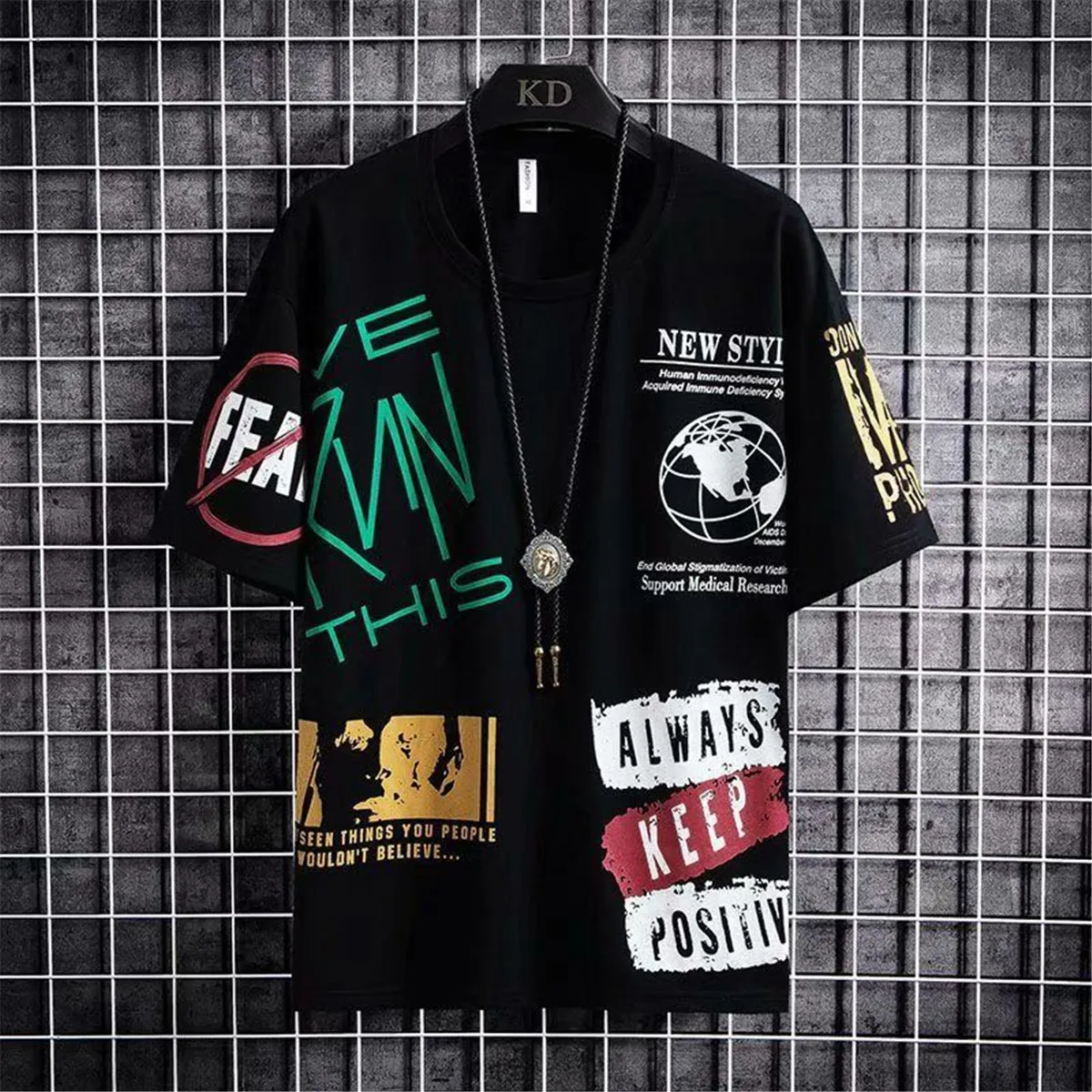 

Классная футболка в стиле хип-хоп с граффити, свободные летние топы в стиле INS, футболка оверсайз с коротким рукавом, забавная футболка для м...