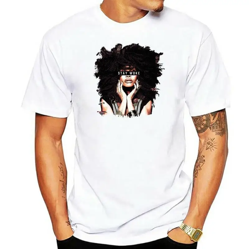 

Erykah Badu, Винтажная футболка в стиле 90-х в стиле хип-хоп с надписью «Stay проснувшись», черная хлопковая Футболка всех размеров с коротким рукаво...