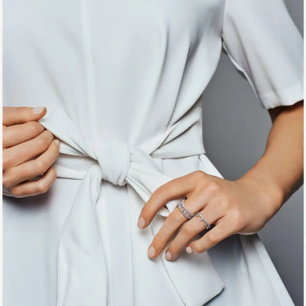 Pandora-Bague Couronne de Rotterdam en Argent 925 Clair pour Femme, Romantique, Élégante, Proposition de Mariage, Cadeau de Bijoux DIY