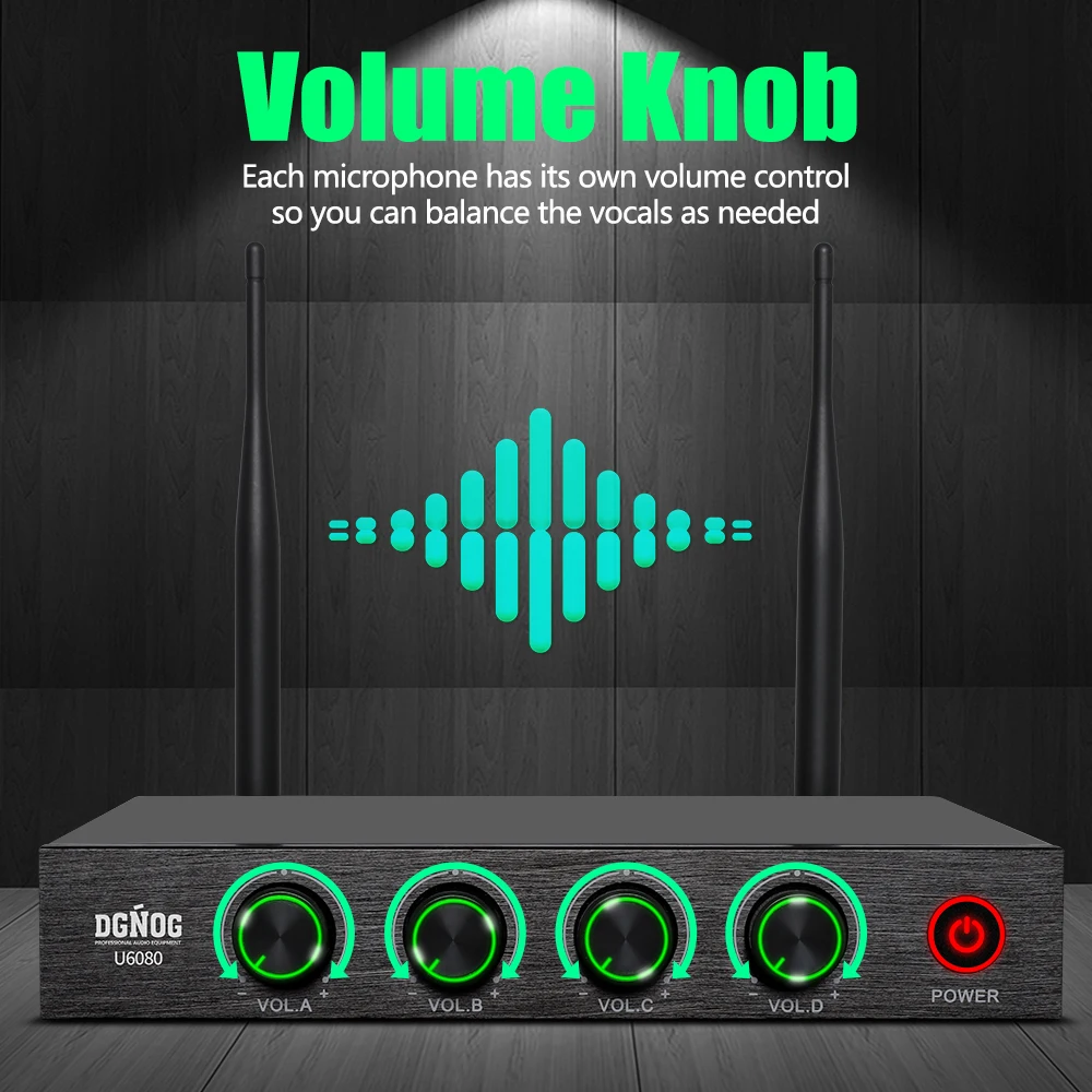 4-канальная Беспроводная микрофонная система dgног домашний караок PA динамик