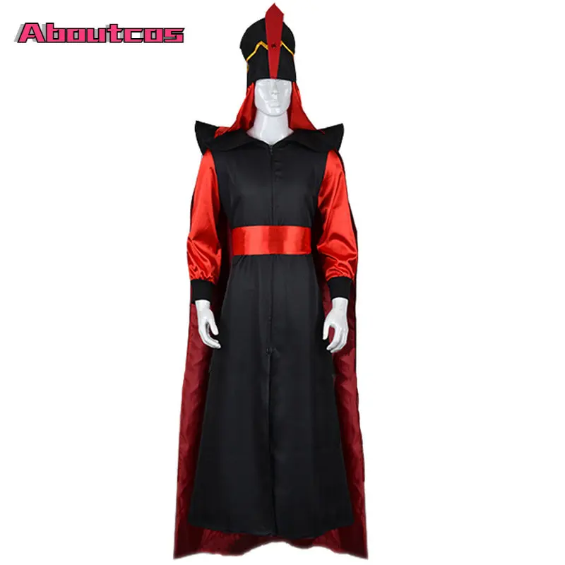 

Aboutcos Movie Themagic Lamp Aladdin Jafar Man Halloween Makeup Costume Adult Role Play Wizard Robe Costumes Halloween Cosplay