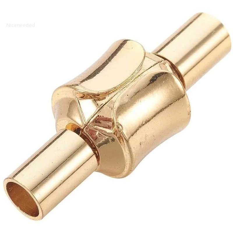 

About 5sets 316 Stainless Steel European Style Clasps Column Shaped Findings Cores Golden Color Charms for DIY Jewelry Making