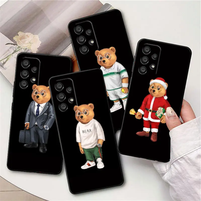 

Fashion Hot Cartoon Bear Phone Case For Samsung j8 j7 j2 Core M13 M33 M23 M52 M32 M22 M31S M31 M21 M20 M10 Black Cover