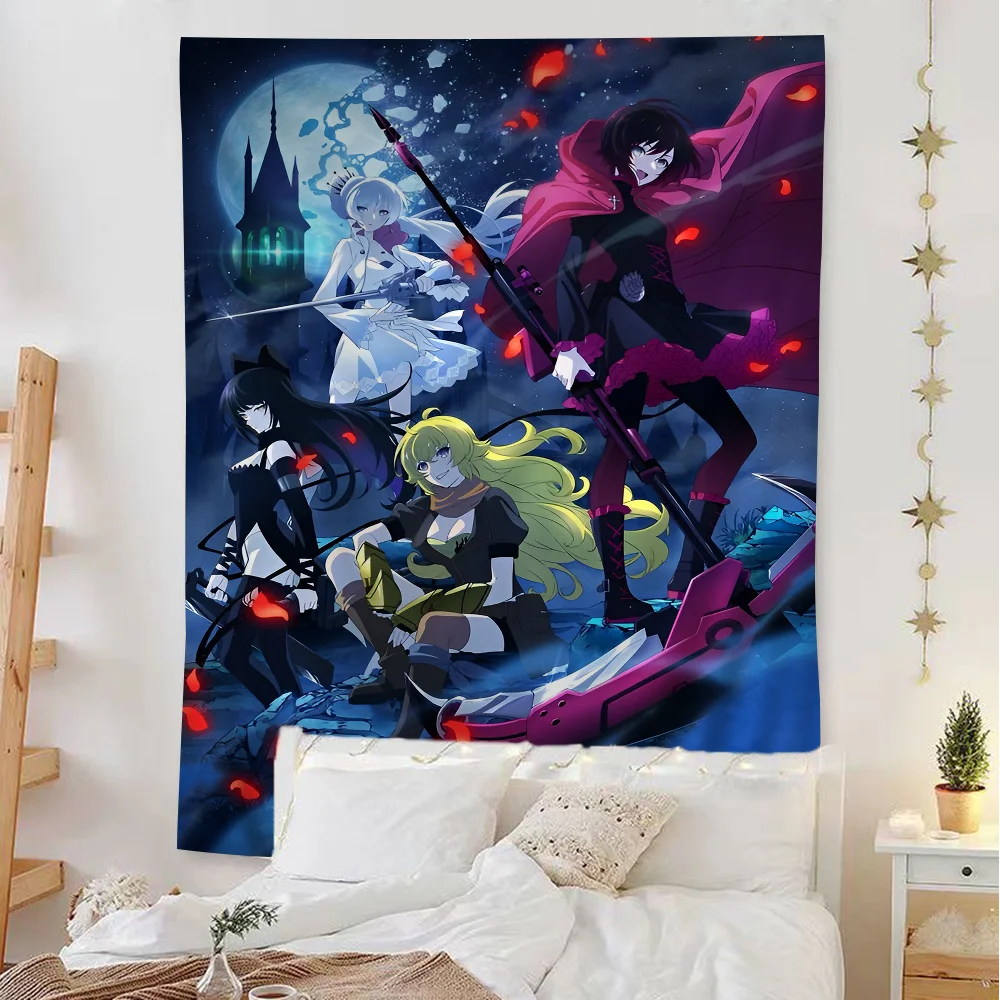 Руби аниме гобелен в стиле хиппи цветок настенные ковры декор для спальни