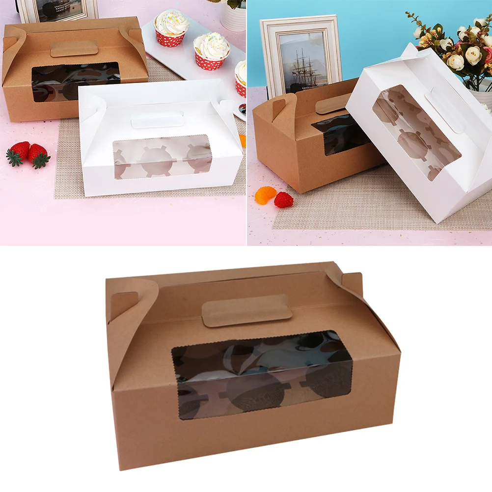 8 шт. белые картонные коробки для тортов индивидуальные держатели упаковки