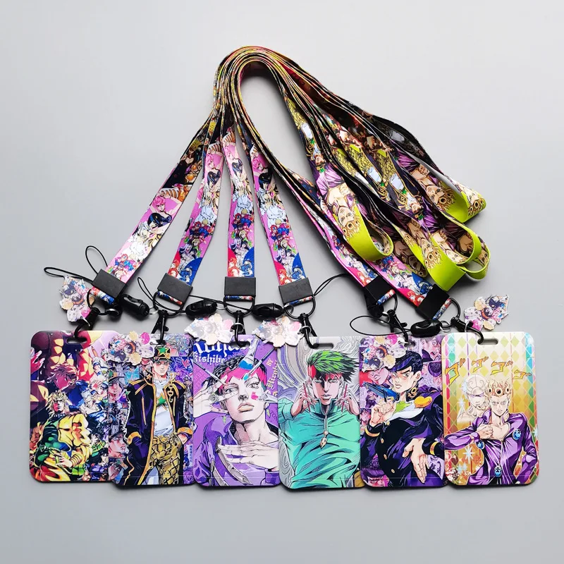 

JoJo's Bizarre Adventure Card Holder Anime Cool Neck Strap Lanyards ID Bus Card Cover Hang Rope Keys Lanyard Accessories Gifts