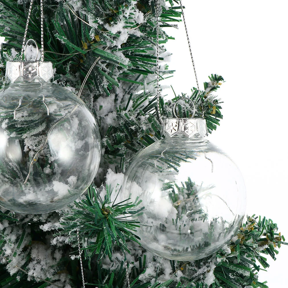 

10/12pcs Christmas Transparent Ball Plastic Fillable Bauble 8-10cm Xmas Tree Hanging Ornaments Decoration Wedding Party Gift Box