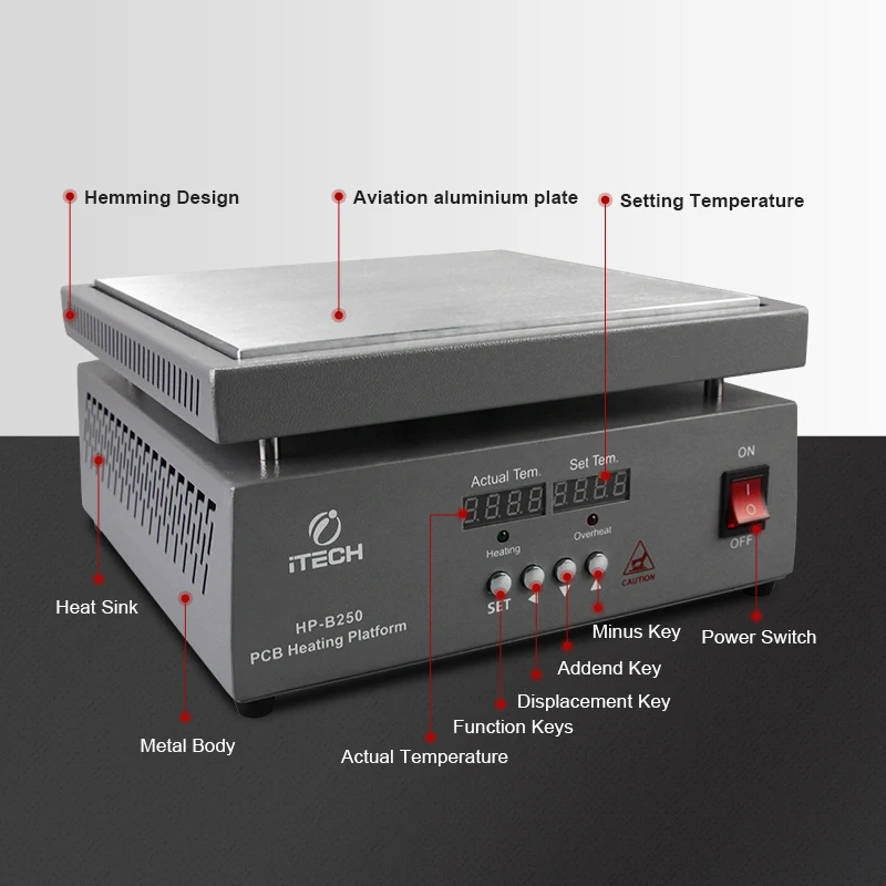 Фото HP-B540 Новая нагревательная платформа с постоянной температурой 3300 Вт 500x400 мм Инструмент для ремонта мобильных телефонов Платформа для предварительного нагрева печатной платы №2