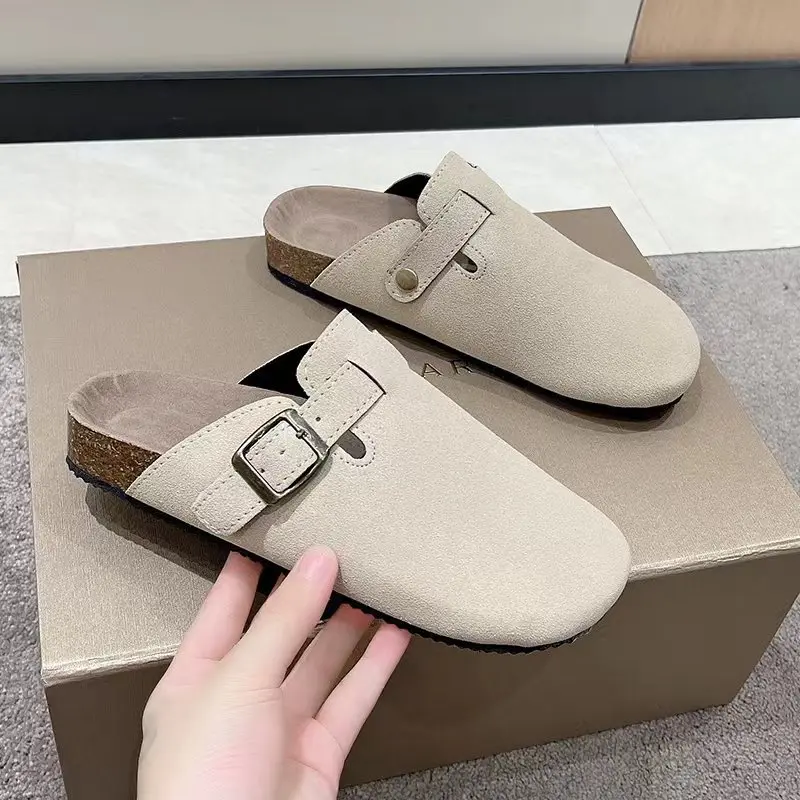 

2023 Fashion Boston Clogs Women's Suede Mules Slippers Cork Insole Sandals With Arch Support Outdoor Lovers Beach Sandals
