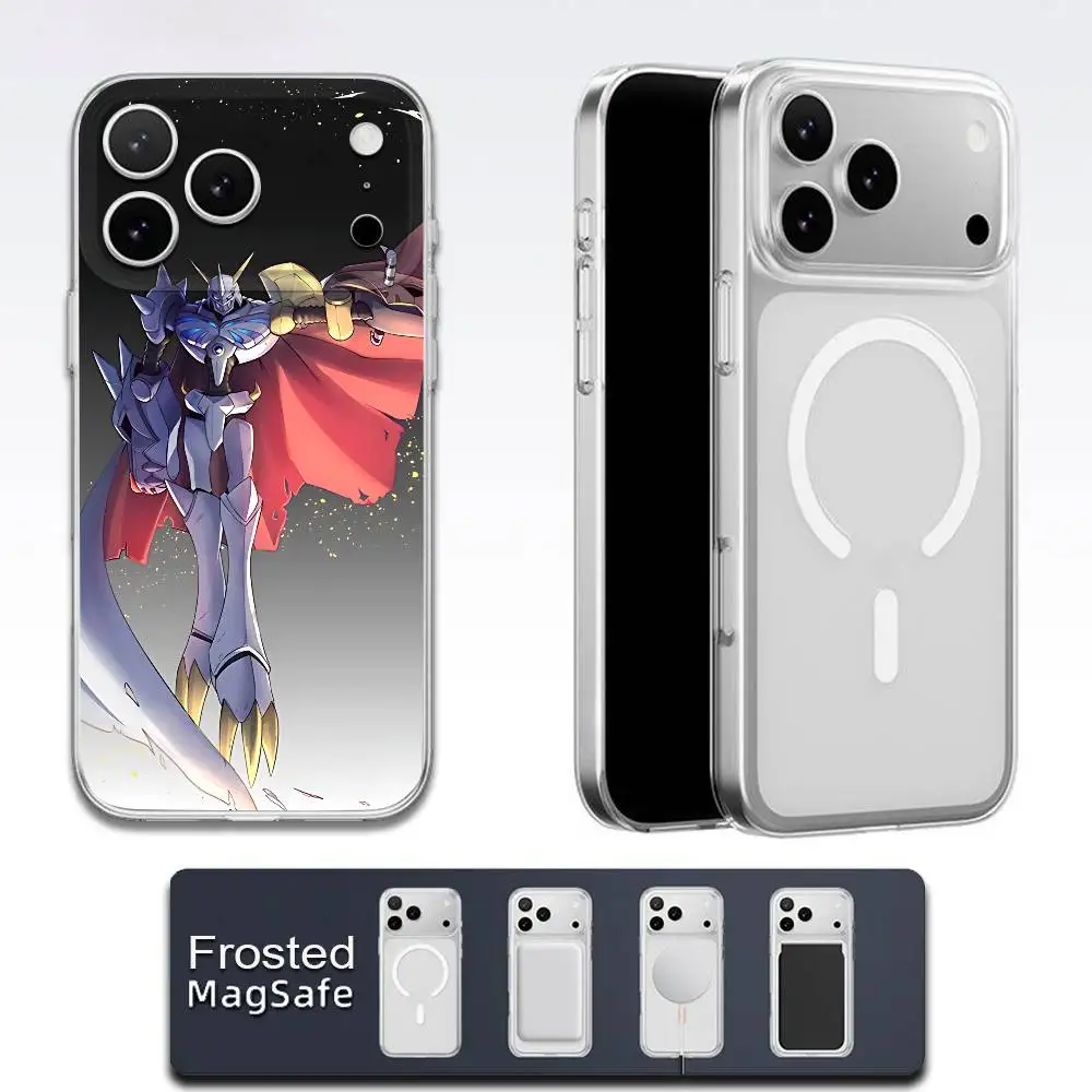O-Omnimon для iPhone 17, 16, 15, 14, 13, 12, 11, Pro, Max, Plus: Прозрачный белый чехол для телефона с магнитной беспроводной зарядкой (art.: 3920dc2faac9b) - 3920dc2faac9b