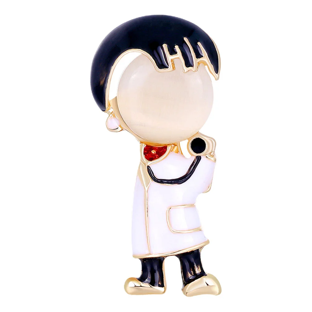 

1Pc White-Boy Brooch Adorable Brooch Fashionable Coat Brooch Decoration