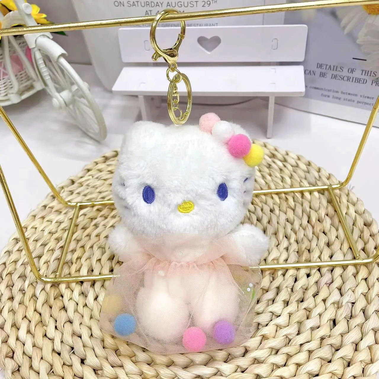 Новая симпатичная кружевная подвеска в виде кошки мягкая плюшевая кукла модный