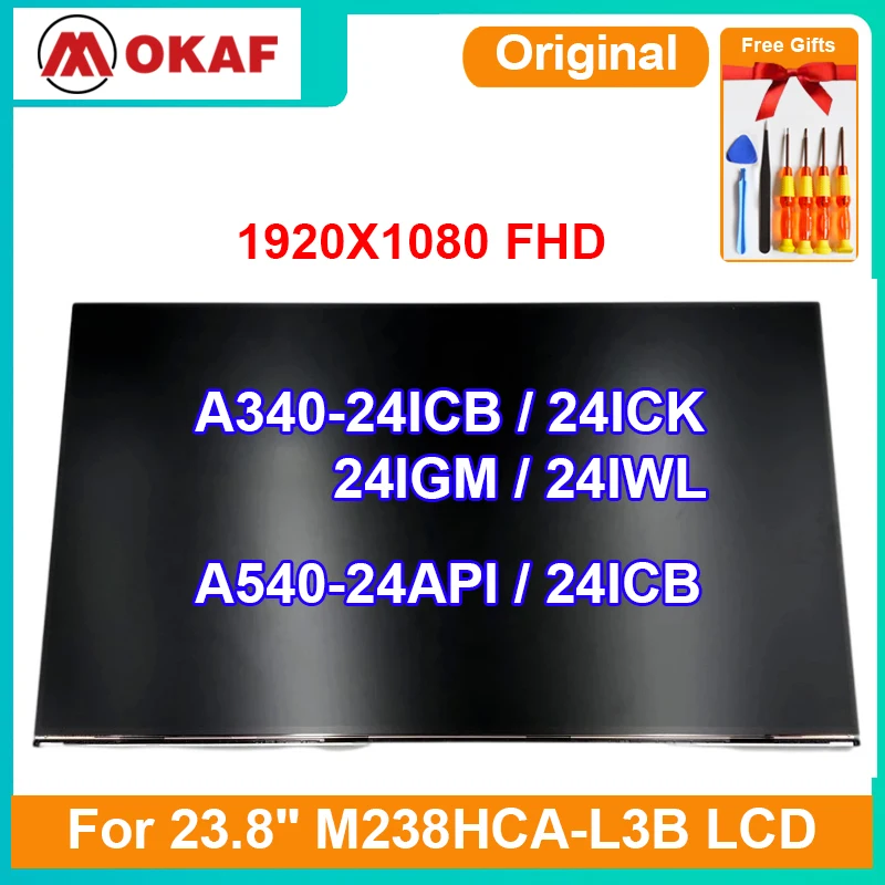 

OKANFU оригинальный телефон, все в одном ЖК-дисплей для Lenovo ideacмежду AIO M238HCA-L3B 24ICK 24IGM 24IWL A340-24ICB 24ICB LCD