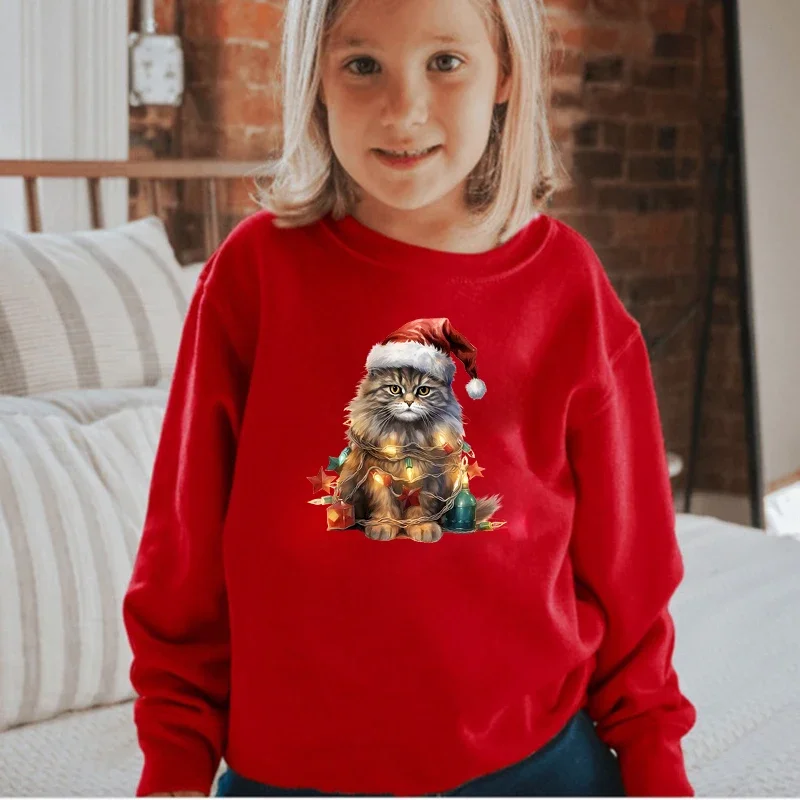 

Свитшот с длинным рукавом и принтом кошки