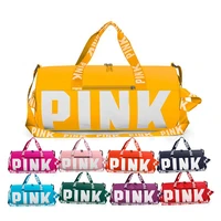 letter pink travel bag female fitness training duffle bag for girl teenager yoga trip large capacity waterproof gym sport bag