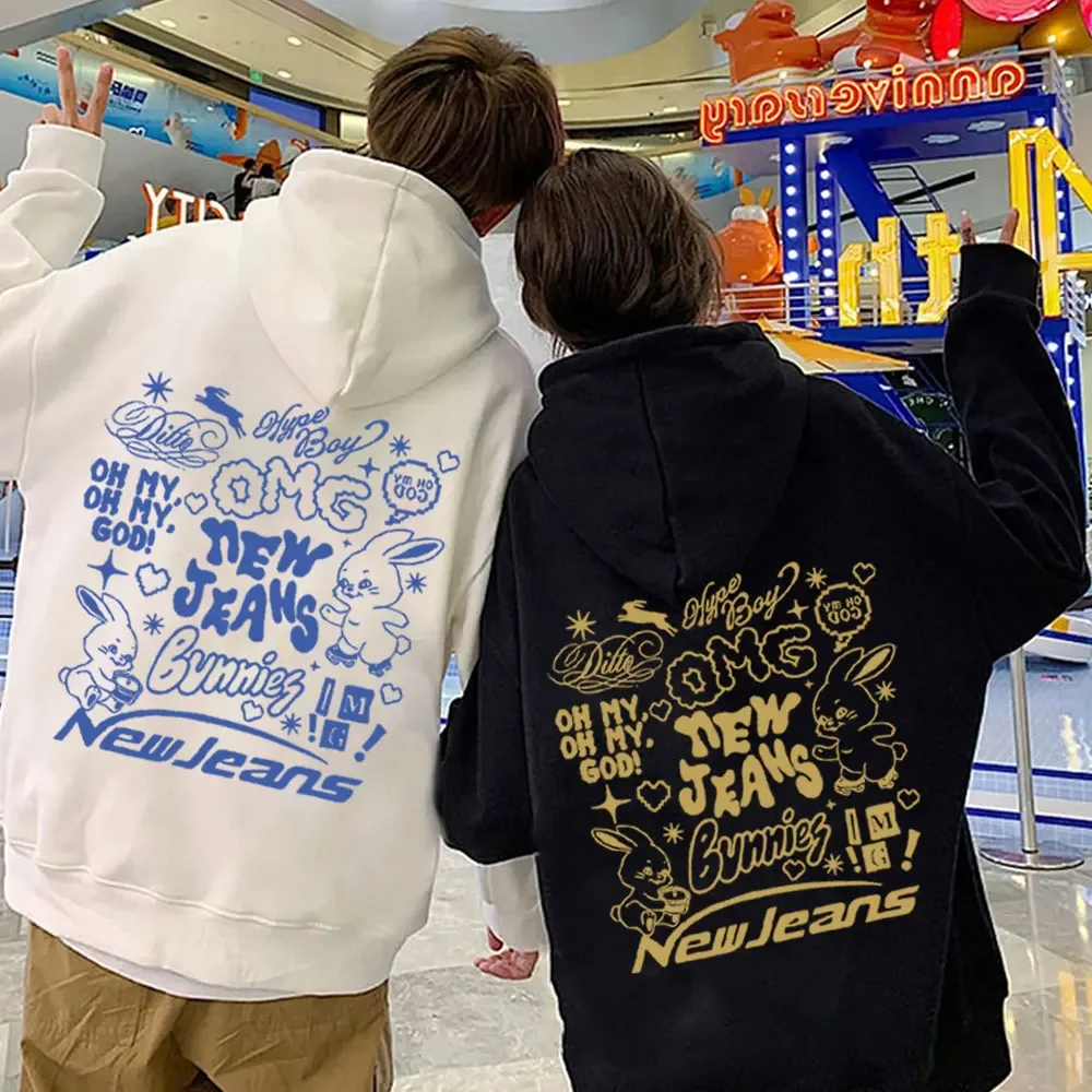 Корейские новые джинсы с принтом кроликов повседневный спортивный костюм Kpop