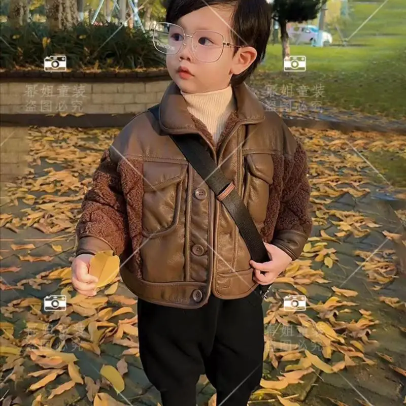 

Autumn and Winter Children's Coat Casual Jacket New Boys' Thick Coat Baby Baseball Top 2-10 years