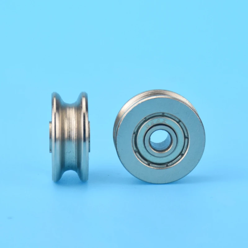 

0418U 4*18*7mm Inner Diameter 4 Ball Bearing Roller Pulley [U0418-7]10PCS U Groove Type Nickel Plate Chrome Steel U Type Groove