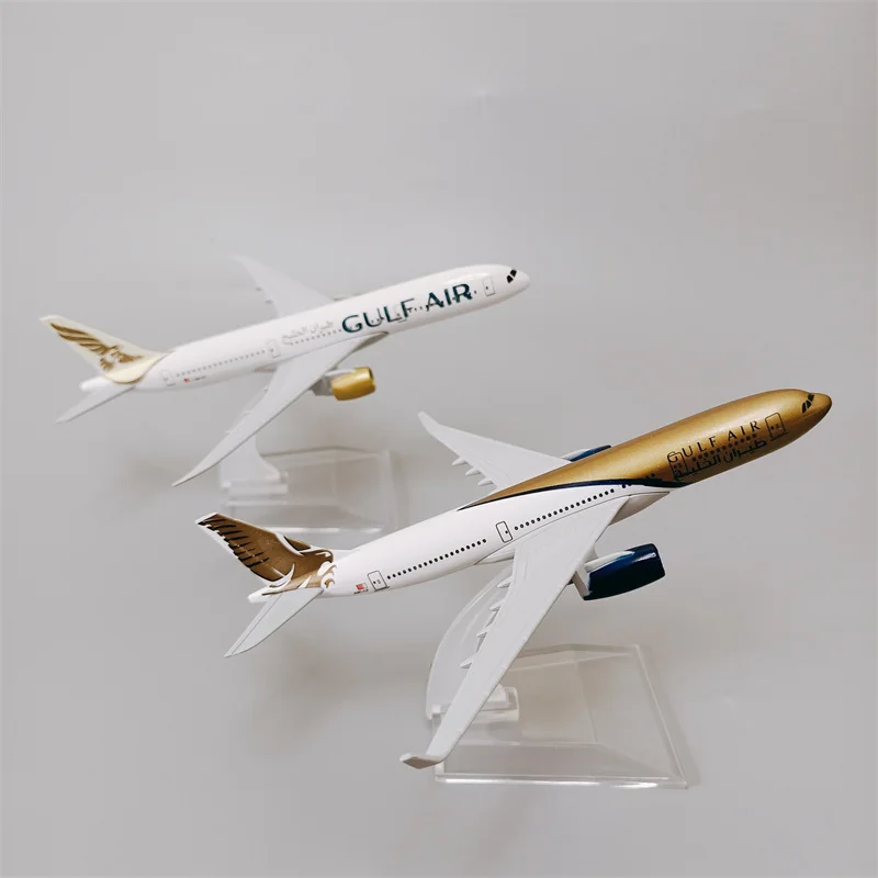 

16cm Bahrain Airways GULF Air Airbus A330 / Boeing B787 Airlines Alloy Metal Diecast Airplane Model Plane Aircraft with Holder