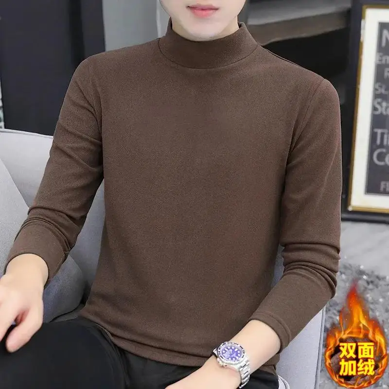 

Термобелье, Мужская футболка с длинным рукавом, мужская осенне-зимняя рубашка с высоким воротником, мужское нижнее белье, терморубашка, нижнее белье