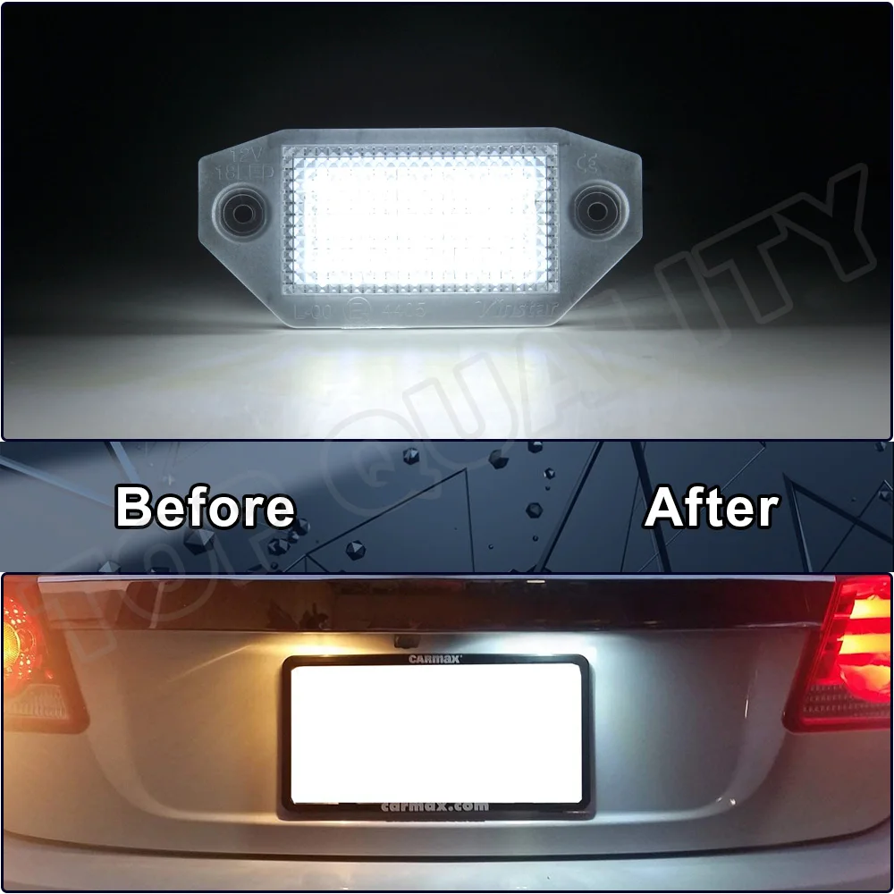 2 шт. 12 В автомобильные светодиодные фонари номерного знака для Ford Mondeo MK3 4/5 дверей