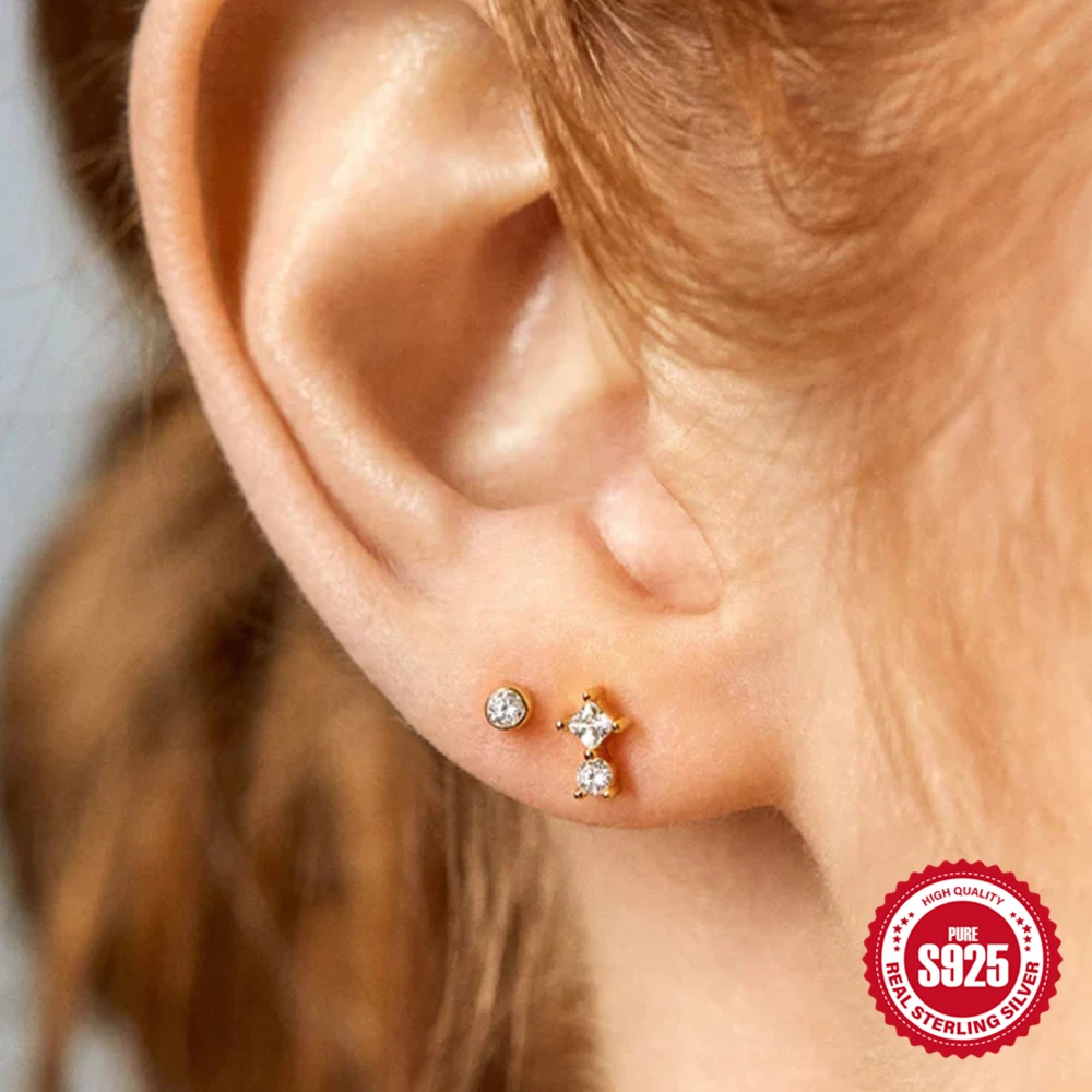 Женские серьги-гвоздики из серебра 925 пробы в виде змеи