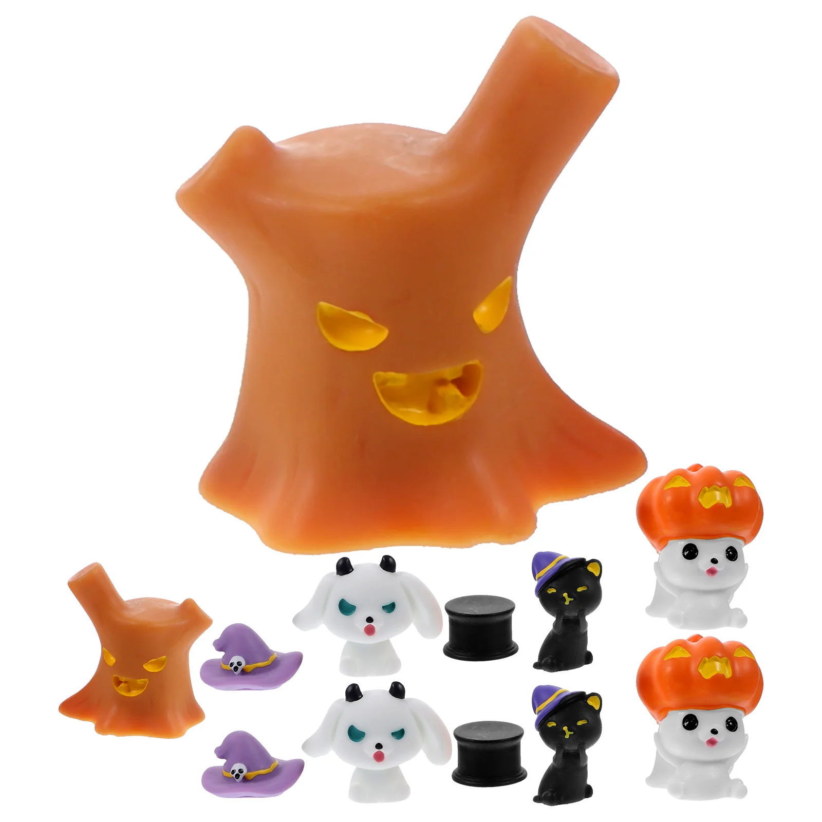

12pcs Miniature Figurines Mini House Table Halloween Decorationsation Micro Landscape Statues Resin Crafts