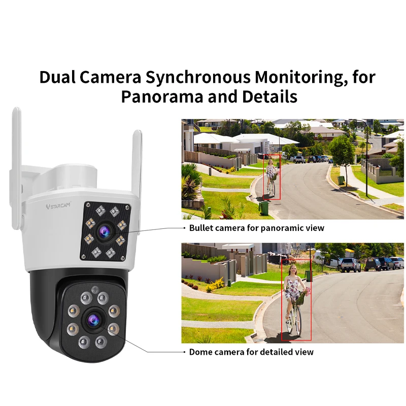 

IP-камера Vstarcam, 4 МП, двойной объектив, двойной экран, IP66, Wi-Fi, PTZ, автослежение, водонепроницаемая