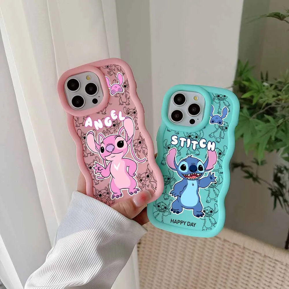 Чехол для телефона Disneies Stitch Angel Samsung A03 A05S A10S A11 A12 A20S A21S A13 A14 A55 A54 A34 A53 A30 A32 A33 A73