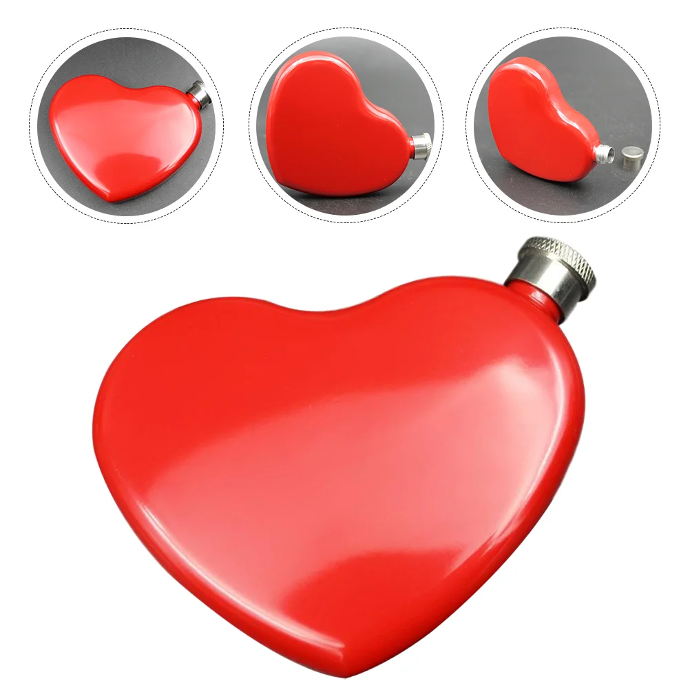 

Heart-Shaped Pot Sturdy Flask Pocket Stainless Steel Portable Container