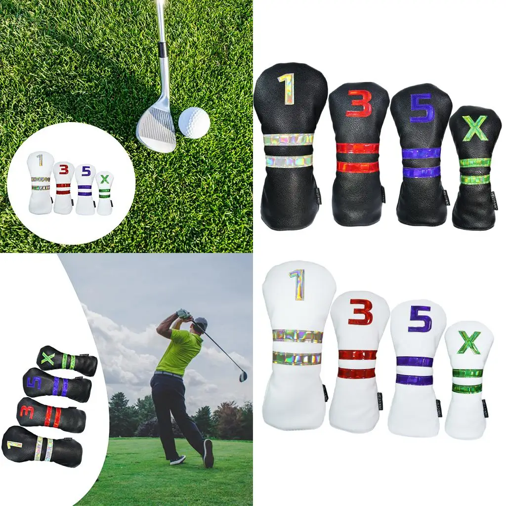 Чехлы для гольфа и лес из 4 предметов — кожаный головной убор премиум-класса