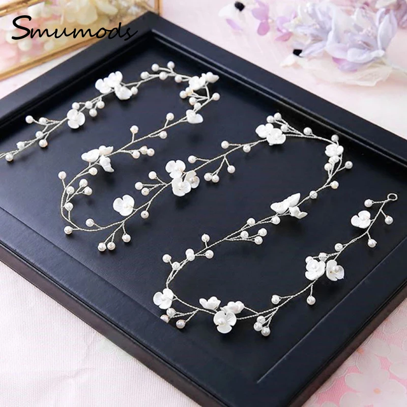 

Pearl Flower Headband Hairband Tiara Crystal Tiara Fashion Bridal Wedding Crown Hair Accessories Hair Accessories Free Delivery