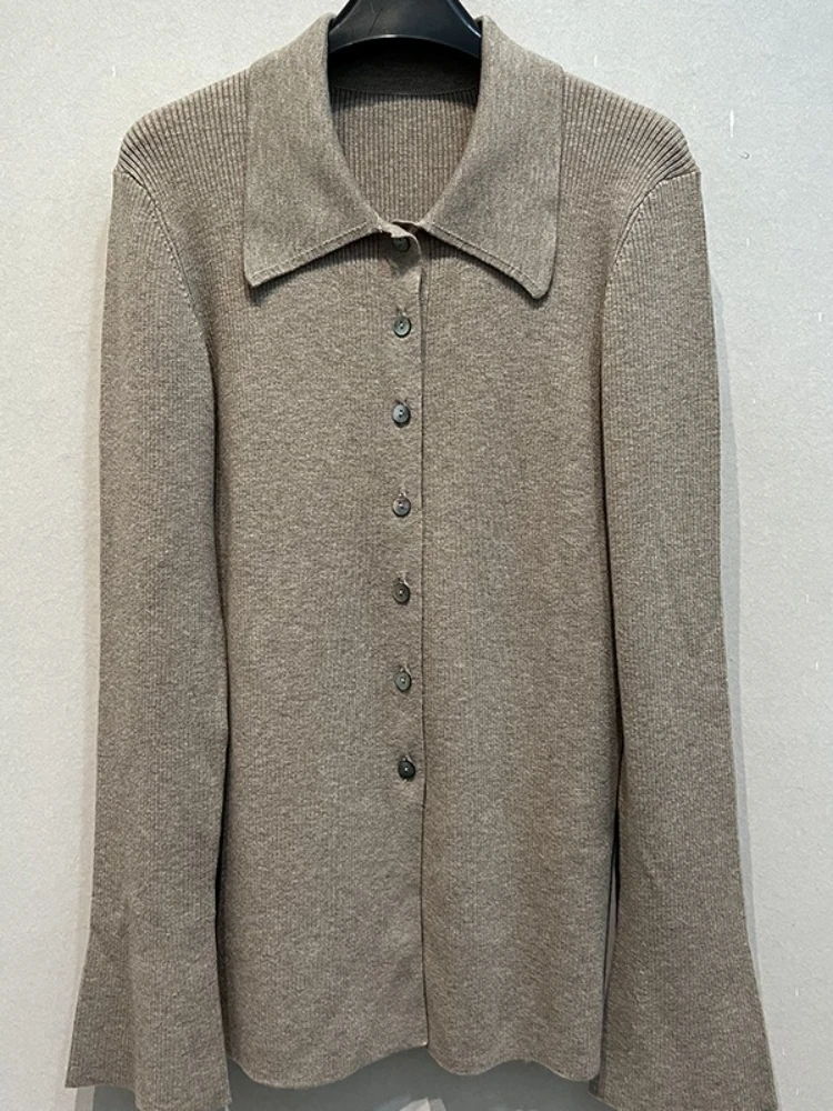 Винтажная женская одежда с отложным воротником и длинными рукавами однотонные