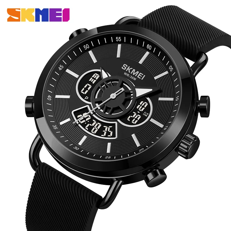 

SKMEI 2Time Digital Watch for Man Original Movement Chronograph Stopwatch Sport Watches Waterproof Fashion Clock Led Light