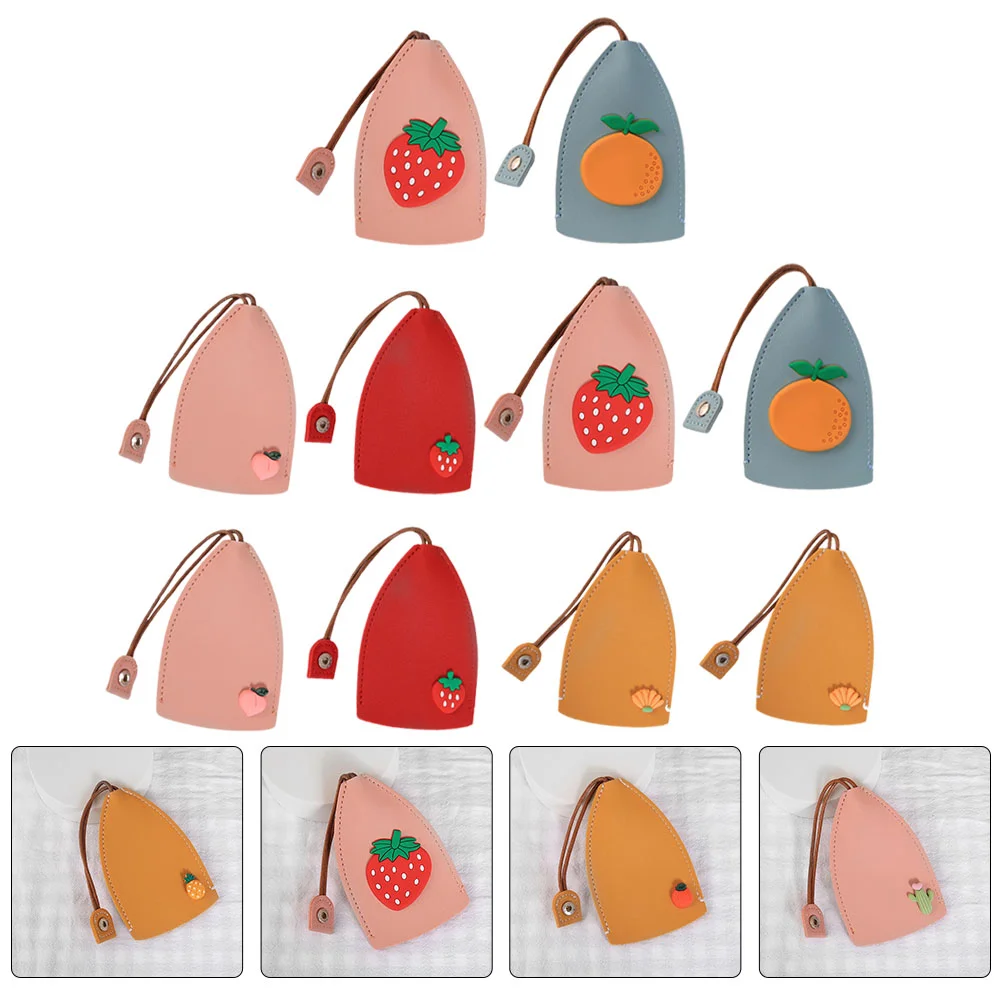 

10Pcs Key Cover Decorative PU Cartoon Lovely Home Key Bag Protector Car Key Pouch