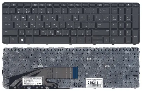 Клавиатура для HP ProBook 450 G4 черная с черной рамкой