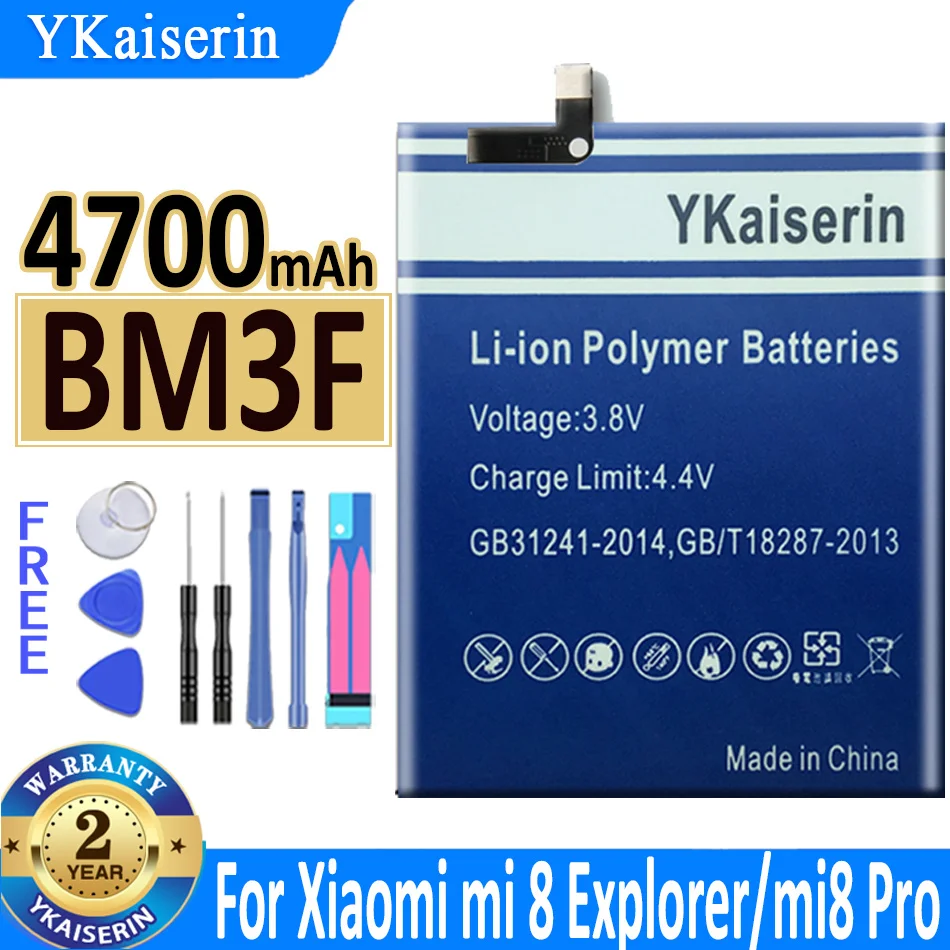 

Original YKaiserin BM3F BM 3F BM-3F 4700mAh Battery for Xiaomi 8 Mi 8 Mi8 Explorer Mi8 Pro Mi8Pro High Capacity Battery