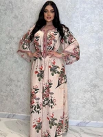ramadan pink kaftan abaya dubai turkey islam muslim hijab long modest dress abayas for women caftan robe longue femme musulmane