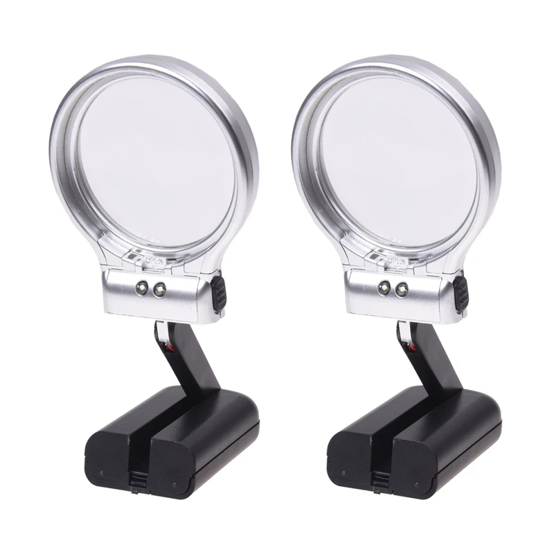 

2Pcs Magnifying Glass 3X Skilled Hand Magnifier Folding Magnifying Glass