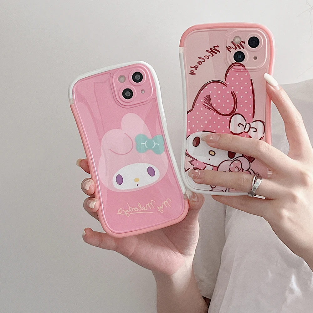 

Sanrio My Melody Pink Cute Cartoon Phone Cases For iPhone 13 12 11 Pro Max XR XS MAX X Y2k Girl Shockproof Soft TPU Shell Gift