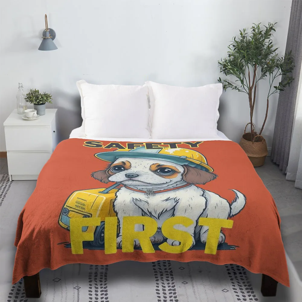 

Hardhat-Wearing Dog - Safety First Anti-Pilling Flannel Hypebeast Decor Kawaii Bedding Easter Day Gifts Sofa Throw Blanket