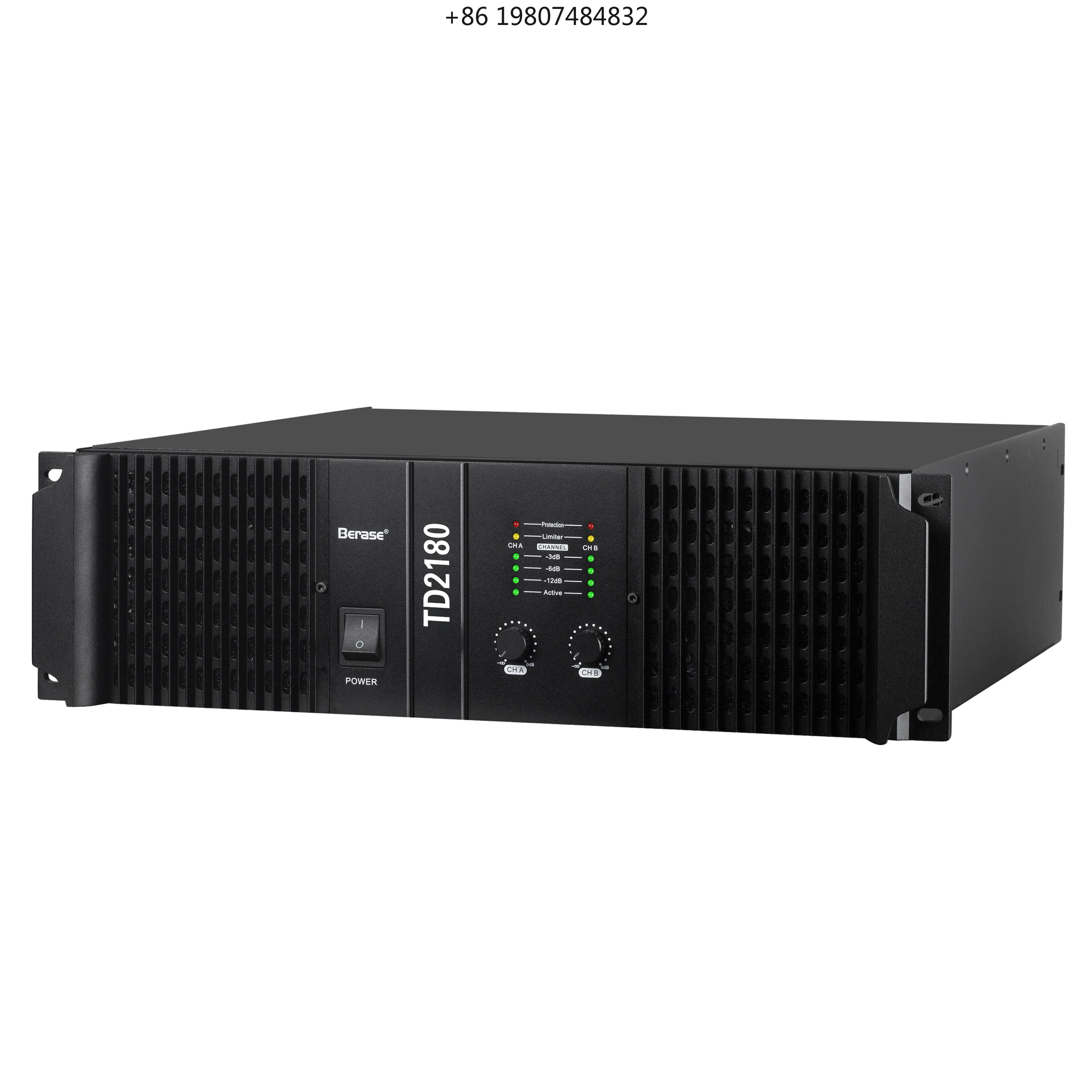 Фото Профессиональный усилитель мощности Aliexpress TD-2180 2x1800W класса D, 2U, для установки в стойку, высокой эффективности, для караоке, сцены, вечеринок и PA-систем №1