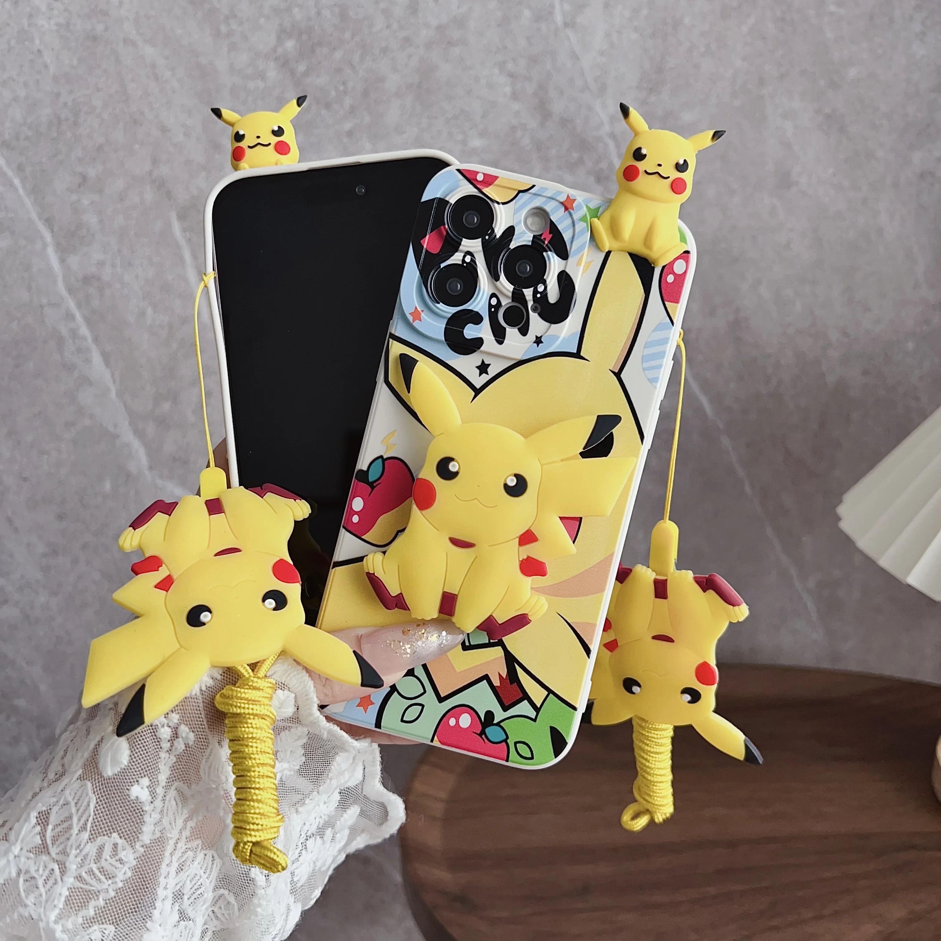 Для Samsung Galaxy Note 8 9 10 20 Ultra Plus lite A 01 30 50 70 милый чехол Пика с держателем веревки