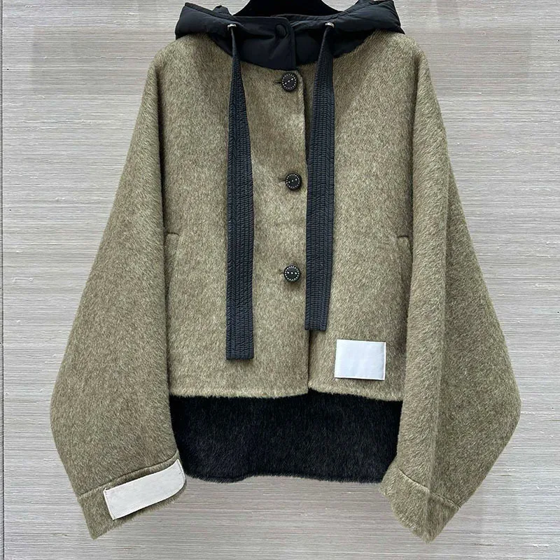 Подиумные женские двусторонние шерстяные короткие пальто винтажный пуховый