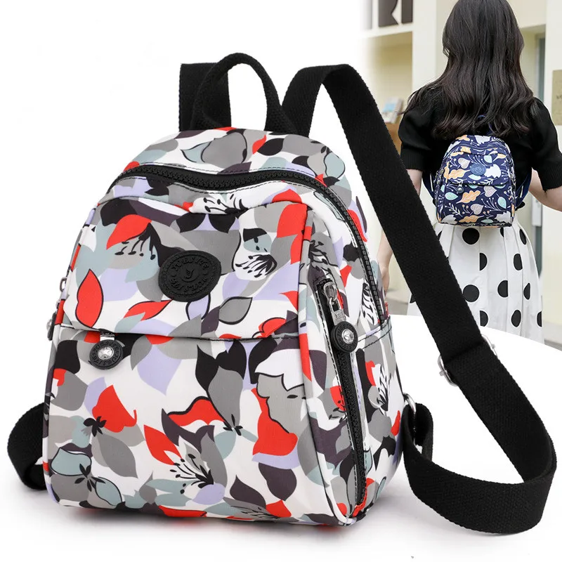 Мини-рюкзак с принтом для женщин Модный женский маленький рюкзак нейлоновые