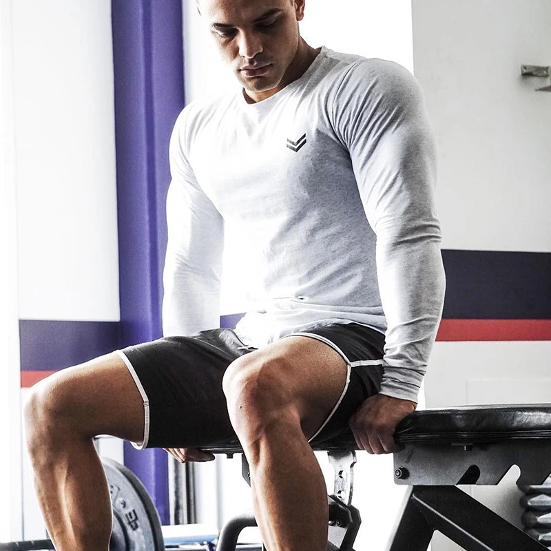 

Summer Men Sport T-shirt Long Sleeve T Shirt Mens Sports T Shirts Printed Compression Gym Man Tops bodybuilding Tee Shirts 2022